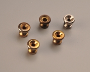 Vintage Guild strap buttons prior to restoration.