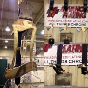 Components racked and ready for plating.